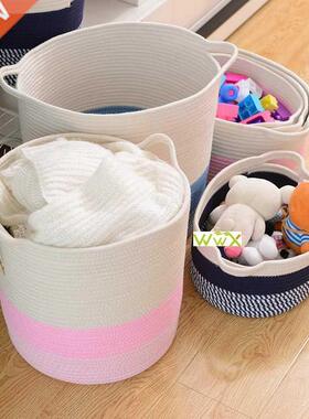 Cotton Rope Storage Basket Kid Toys Basket Dirty Clothes