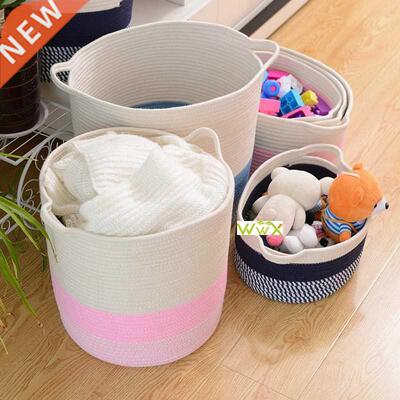 Cotton Rope Storage Basket Kid Toys Basket Dirty Clothes