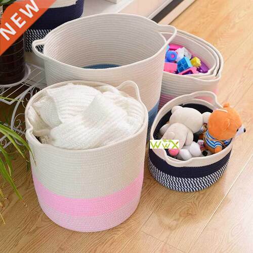 Cotton Rope Storage Basket Kid Toys Basket Dirty Clothes