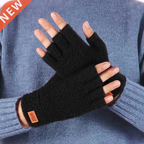 Winter Fingerless Gloves For Men Knitted Hlf Finger Glove W