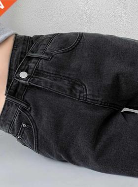 ZOENOVA Jeans Women Wde Leg Pants Mom Femme Black Blue Jean