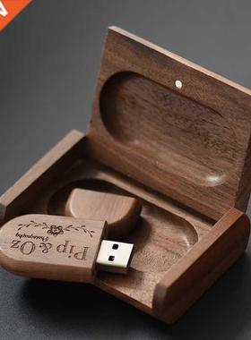 JASTER Free custom logo wooden+Box Personal LOGO pendrive 4G
