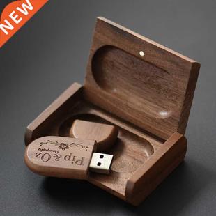 JASTER Free custom logo wooden+Box Personal LOGO pendrive 4G