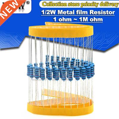 50pcs 1/2W Metal film resistor 1R~2.2M 100R 220R 330R 1K 1.5