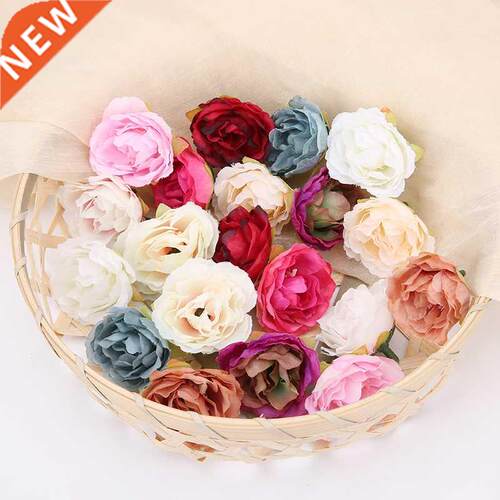 10PCs 4cm Artificial Flowers Head Silk Peony Fake Flowers Fo