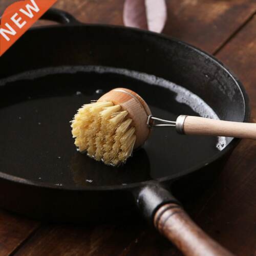 Natural Cleaning Kitchen Scrub Brush for Dish Cast Iron Skil
