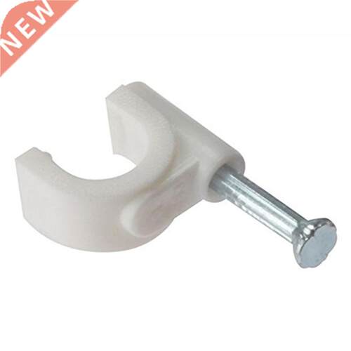 BH02259 Round Cable Clip, 6mm (1/4 inch) - White, Pack of 20