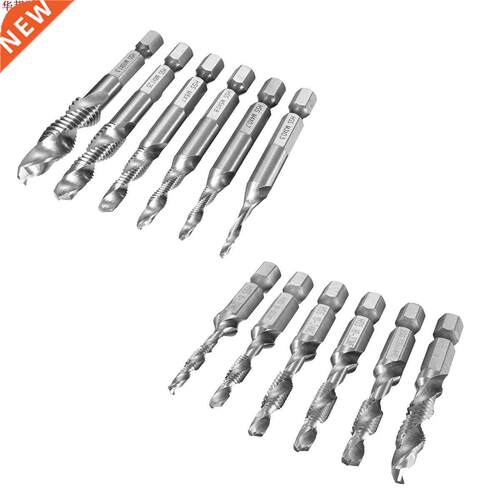 6pcs HSS 1/4 Inch Hex ank Combination Drill Tap Bit Set UN