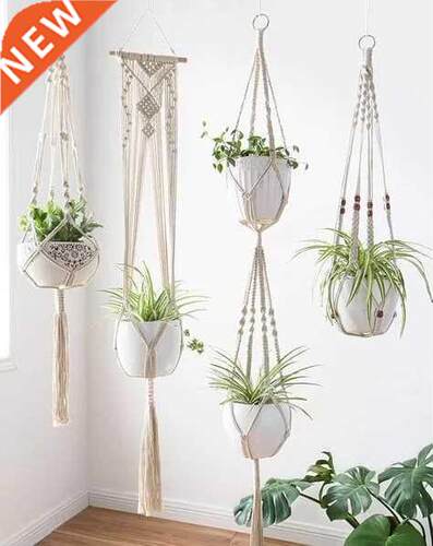 Handmade Macrame Flowerpot Net Vintage Hanging Basket Plant