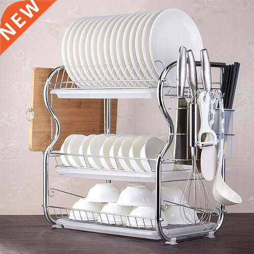 Stainless Steel layer Kitchen Di Drain Rack Diwaing