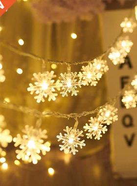 LED Garland Holiday Snowflakes String Fairy Lights Hanging O