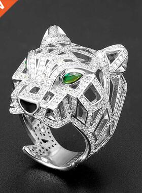 Zlxgirl jewelry Rhodium Silver plated color leopard animal f