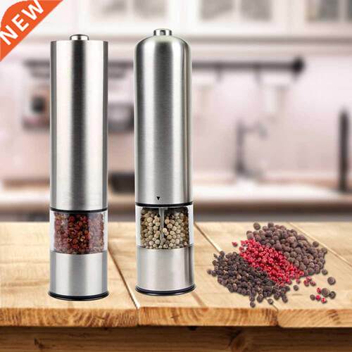 Electric Salt and Pepper Grinder Set Shaker Mills Adjustable