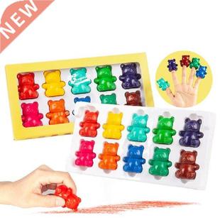 10 Colors Wax Crayons 3D Bear Modeling Puzzle Wax Crayons