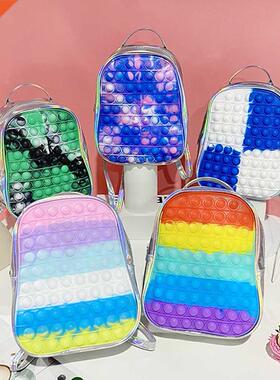 Backpack Pop Pu Bubble Finger Toys School Bag Adult Anti S