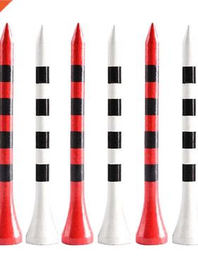 100pcs/Bag Bamboo Golf Tees Wite Red With Black Stripe Mark