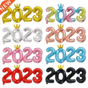 Linking Gold Silver 2023 Balloons Aluminum Foil Balloons for