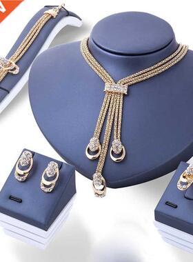 New Fashion 4 Pcs/Set Jewelry Set for Women Gold Plated Cry