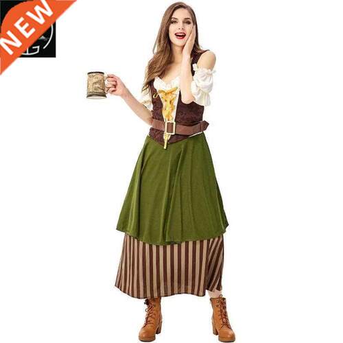 Halloween costumes Oktoberfest costumes beer girl women's pu