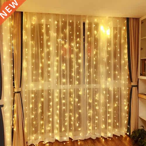 LED String garland on window christmas lights indoor new yea