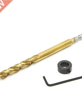 New Hex Pocket Hole 3/8 Twist Step Drill Bit+Stop Collar Se