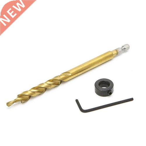 New Hex Pocket Hole 3/8 Twist Step Drill Bit+Stop Collar Se