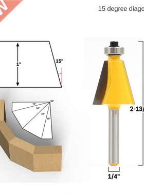 1Pc 1/4 Shank 1/2 Shank 15 Degree Chamfer Bevel Edging Ro
