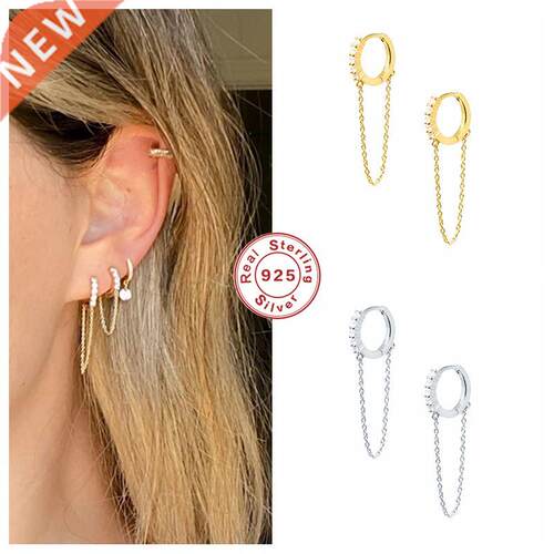 Aide Gold Silver Long Chain Earring For Women 925 Sterling S