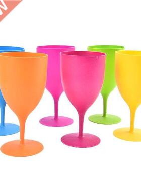 6pcs/set of Frosted Plastic Wine Glasses Cocktail Champagne