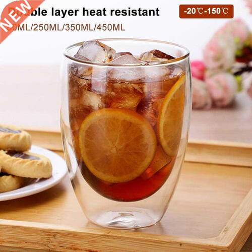 Double Wall Glass Cup Water Bottle Coffee Glass Cup Heat-res