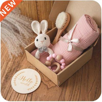 1Set Bath Toys Set Kid Swaddle Wrap Baby Milestones Brush Ra