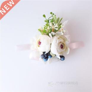Boutonniere Buttonhole Wedding Corsage Bracelet Flowers Brid