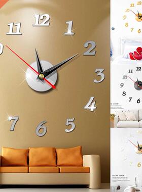 D DIY Acrylic Mirror Sticker Modern Large Wall Digital Cloc