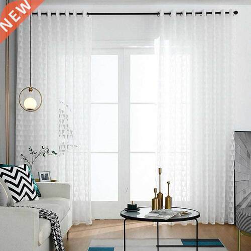 Triangle Print Polyester Tulle Curtain Window Bedroom Divide