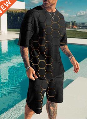 2022 New Men’s Sets 3D Tracksuit Summer Fashion Clothe