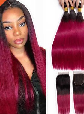 Extensiones de cabello humano peruano, mechones de pelo ombr