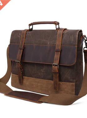Vintage Men's Messenger Bag Horse Crazy Leather Man Soft Ba