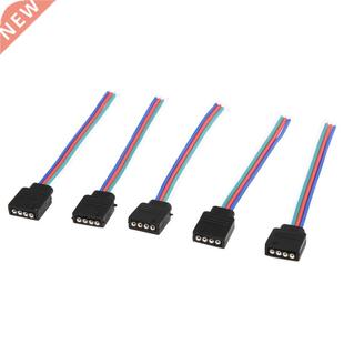 5 Pcs RGB LED Light Strips 4 Pin Female Connector Cable