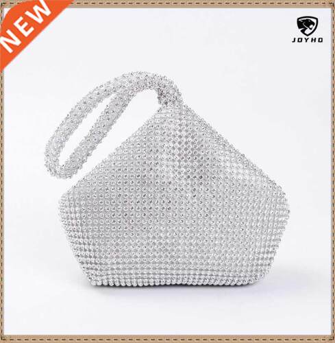Soft eaded Women Evening ags Silver lack Gold Crystal Lad