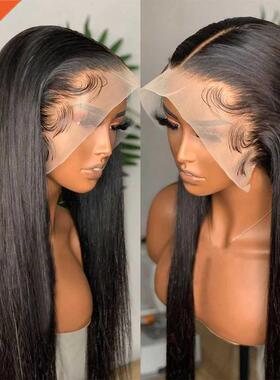 13x6 Bone Straight Lace Front Human Hair Wigs Peruvian Trans
