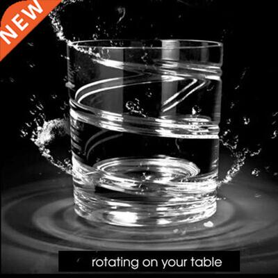 Rotating Whiskey Glass Old Fashioned Glass for Drinking Bour