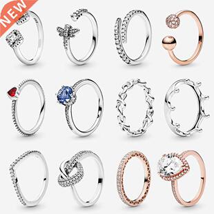 925 Steling Silve ings Fo Women Oiginal Cown Heat Wis