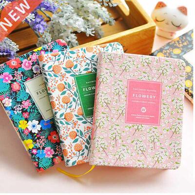 New Arrival Cute PU Leather Floral Flower Schedule Book Diar