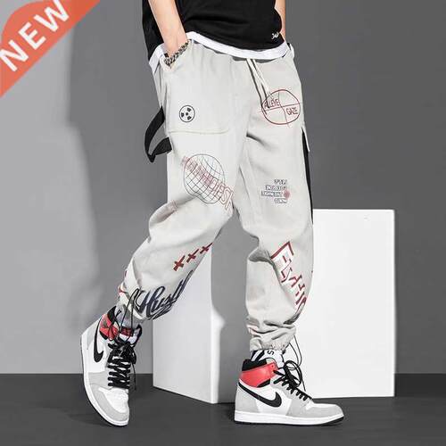 Autumn Cargo Pants for Men Korean Version ndy Cartoon Graffi