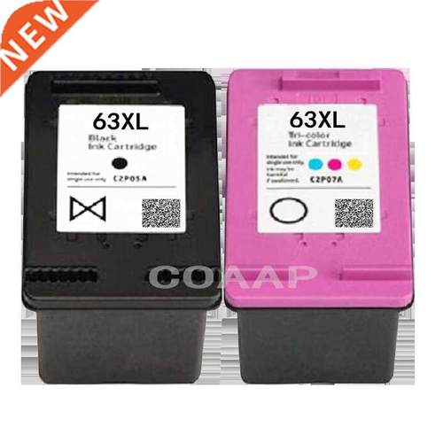 2 Replacement 63XL Ink Cartridge for Refilled HP63XL HP63 F6