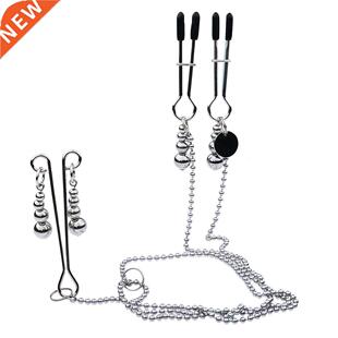 3-Head Metal Nipple Clamps With Chain Clitoris Clips Flirtin