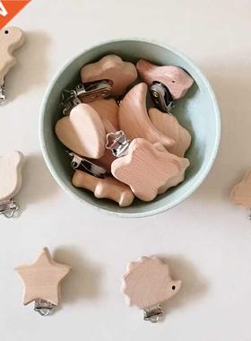 1pc New Arrival Lovely Wooden Pacifier Clip Natural Beech Wo