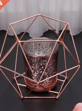 B0KB Nordic Style 3D Geometric Candlestick Metal Candle