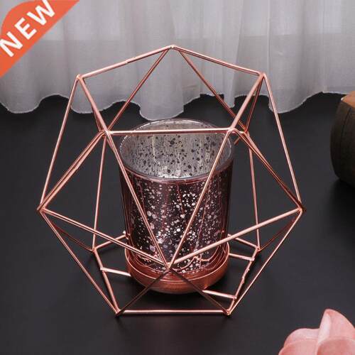 B0KB Nordic Style 3D Geometric Candlestick Metal Candle
