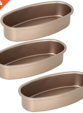 3 Pieces Non Stick Oval Shape Cake Pan Cheesecake Loaf Bread